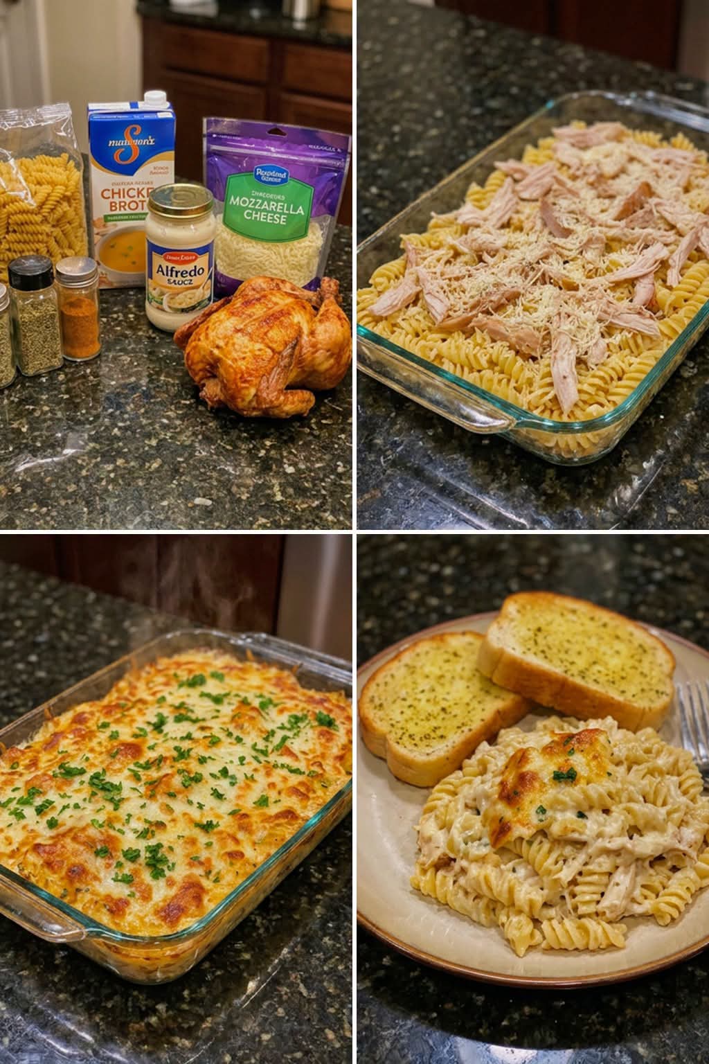 Cheesy Chicken Rotini Bake