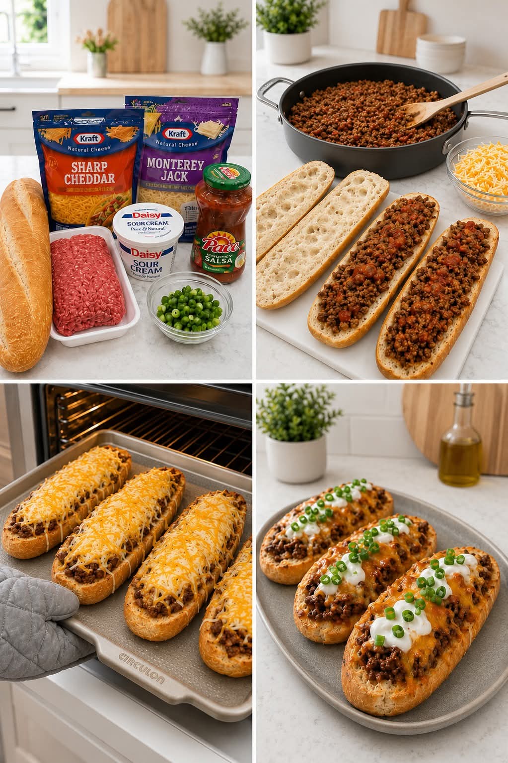 🌮🧄 Taco Garlic Bread Boats 🧀